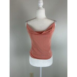 Vtg Y2K Opera Backless Halter Top Womens Sz S Pink Strappy Club Going Out Top